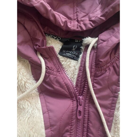 NWT Spyder M Thermoweb Colorblocked Hooded Full Zip Jacket Pink - Picture 2 of 6